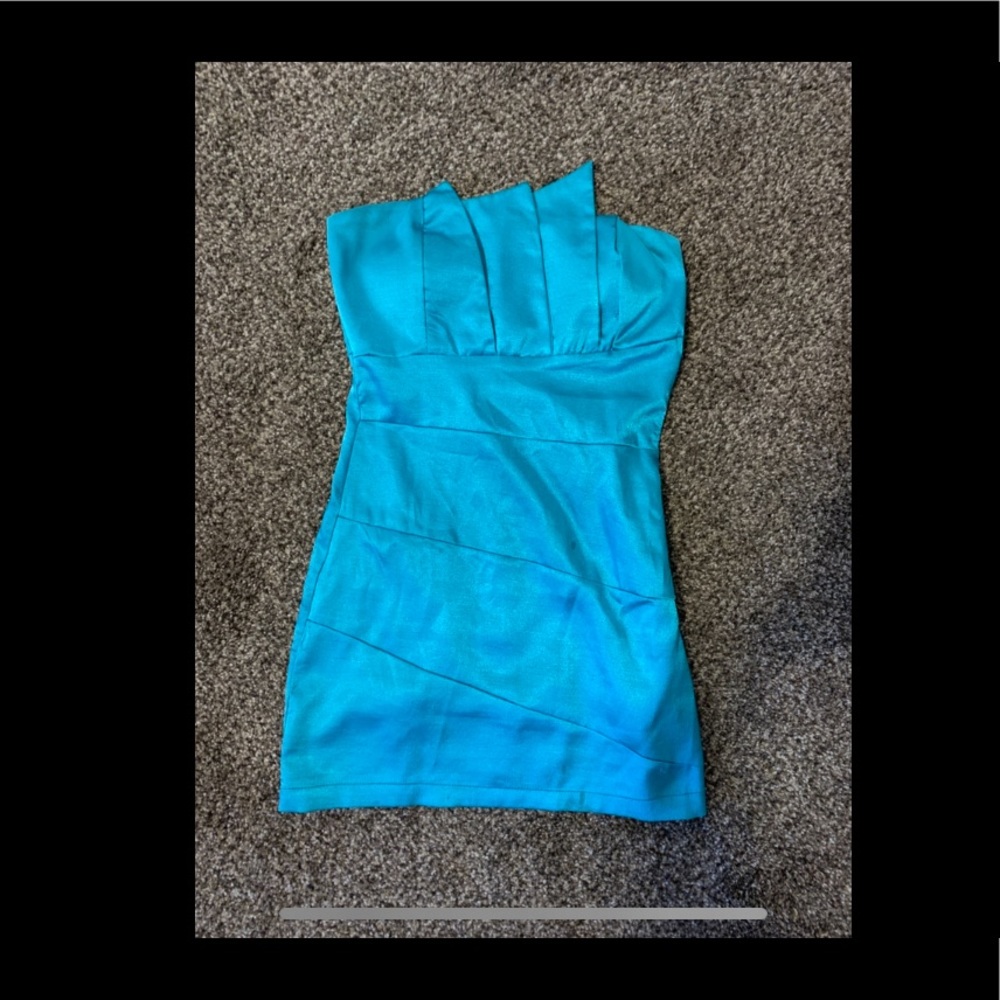 Silk blue cocktail dress